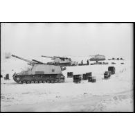 Une batterie de canons automoteurs Sd.kfz.165 Hummel.