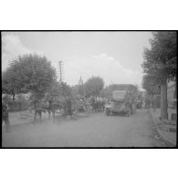 Sur la route principale de Švenčionys, une colonne de camions et de véhicules en déroute progresse lentement.