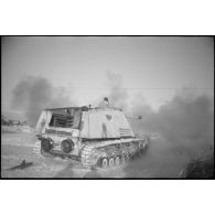 Le Nashorn (Sd.kfz.164) baptisé Tiger armé d'un canon de 8,8 cm Pak 41/43 du du 1er escadron du schwere Panzerjäger-Abteilung 519.