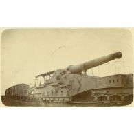 Artillerie lourde sur voie ferrée. [légende d'origine]