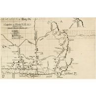 [Carte allemande d’un réseau de tranchées. Bois K. Lageplan per 3. Komp. R.I.R. 107].