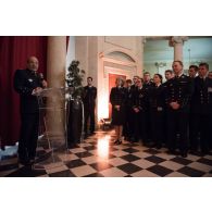Allocution de l'amiral Christophe Prazuck, CEMM (chef d'état-major de la Marine), lors de la réunion du séminaire des grandes écoles militaires.