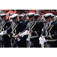 Rassemblement des élèves officiers mariniers de l'Ecole de maistrance lors du 14 juillet 2018 à Paris.