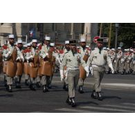 Défilé des pionniers de la Légion étrangère sur les Champs-Elysées, lors du défilé militaire du 14 juillet 2018 à Paris.