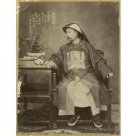 Chine, Tien-Tsin, 1878. Portrait du vice-roi Li Hung Shang (1823-1901).<br>