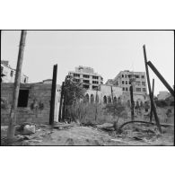 Résidence de Beyrouth-Ouest touchée par les bombardements israéliens.
