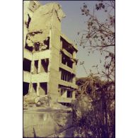 Dégâts causés par les bombardements israéliens dans Beyrouth-ouest.