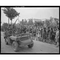 La campagne d'Italie : entrée des troupes américaines dans Rome.