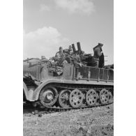 Un semi-chenillé Sd.kfz.7/1 armé de 2 cm FlaKvierling 38 et son équipage du Leichte Flak Abteilung 71 (11.Panzer-Division).