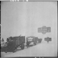 Plan général de chasse-neige qui déblaient la route du col du Lautaret en février 1940.