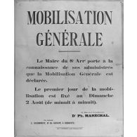 Paris. Musée Leblanc. Affiche de la mobilisation VIIIe arrondissement. [légende d’origine]