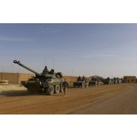 Départ des véhicules blindés du 1er régiment d'infanterie de marine (1er RIMa) depuis Gao, au Mali.