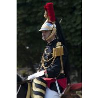 Coulisses du défilé monté du régiment de cavalerie de la garde républicaine lors de la cérémonie du 14 juillet 2011.