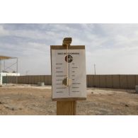 Baromètre humoristique installé par les météorologistes de la base aérienne projetée (BAP) en Jordanie.