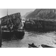 Epave d'un torpilleur de la Royal Navy coulé dans un fjord.