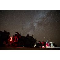 Nuit étoilée en base opérationnelle avancée temporaire (BOAT) sur l'axe Berliet, au Niger.