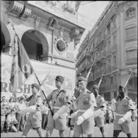 Cérémonie du 14 juillet à Alger. Défilé du 13e régiment de tirailleurs sénégalais (RTS).