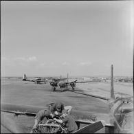 Avion de bombardement Douglas B 26 Invader au sol.