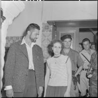 Zohra Drif capturée au côté de son compagnon Yacef Saadi, chef du front de libération national (FLN) de la zone autonome d'Alger.
