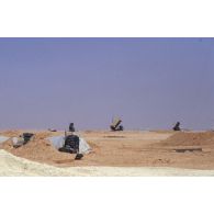 Missiles américains MIM-104 Patriot en batterie dans le désert aux alentours de Riyad.