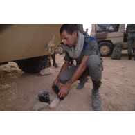 Vie quotidienne sur le camp de la division Daguet dans la région d'Hafar Al Batin.