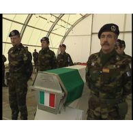 Cérémonie funéraire du lieutenant-colonel Petrucci à Mostar le 24 avril 1997.