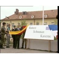 Voyage de presse à Strasbourg et Mulheim : Corps européen, Brigade franco-allemande (BFA) le 21 mai 1993.