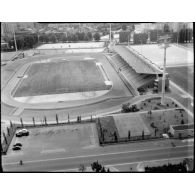 Saint-Denis (93). Vue oblique du nouveau stade (gros plan).