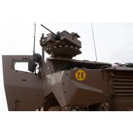 Présentation d'un véhicule blindé multi-rôles (VBMR) Griffon à Gao, au Mali.