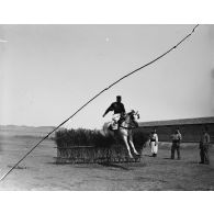 883. [Tunisie, 1902-1903. Saut d'obstacle à cheval.]