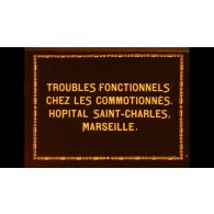 Troubles fonctionnels chez les commotionnés, Hôpital Saint-Charles Marseille.