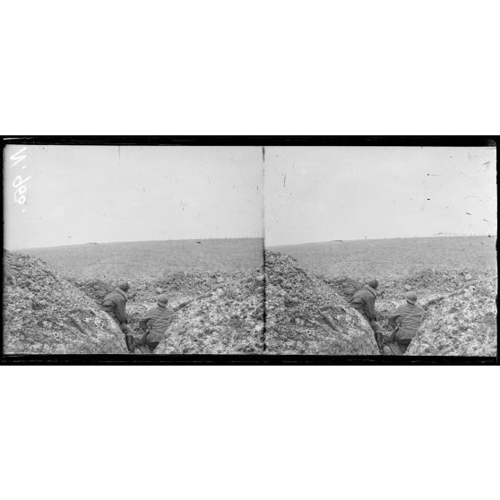 Région du Fort de Vaux. Le Chenois. Sur la Crète, batterie de Damloup (1.3.17). [légende d'origine]