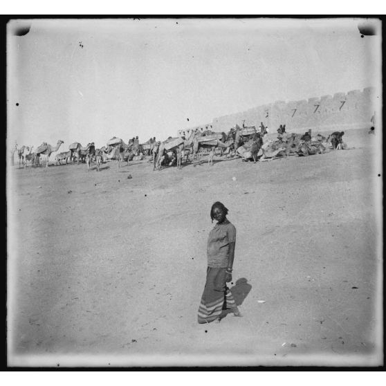 Une caravane de sel à Bourem avec femme Fatimata. [légende d'origine]