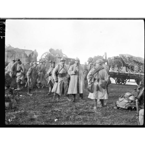 Miroski. 4 décembre 1915, 8h du matin. Le 45e d'infanterie débarque après avoir exécuté un mouvement de repli dans la nuit. [légende d'origine]