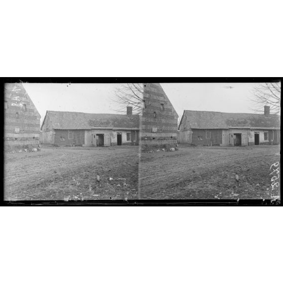 Guny, Somme, maison restaurée par l'ARC (American Red Cross). [Légende d'origine]