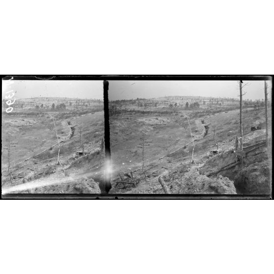 Région du Mont sans Nom (Marne). Vue panoramique sur les boyaux du Mont sans Nom (15-5-17). [légende d'origine]