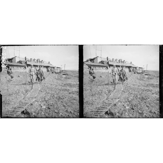 Fort de Douaumont. Travaux de réfection. [légende d'origine]