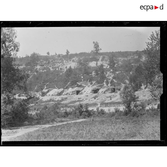 Secteur de Vaux-Confrécourt, Aisne, vue générale de la champignonnière. [légende d'origine]