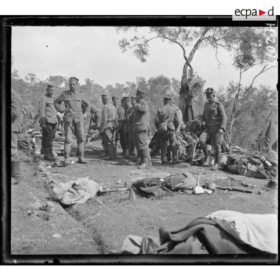 Corfou. Camp d'Ipsos. Serbes de la division de la Morava. [légende d'origine]