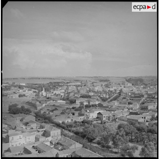 Vues aériennes de Saïda et construction d'un bâtiment aux docks coopératifs.