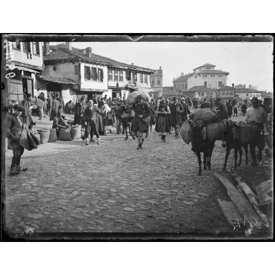 Florina. Le marché. La vie reprend après notre occupation. [légende d'origine]