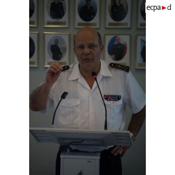 Intervention de l'amiral Christophe Prazuck, CEMM (chef d'état-major de la Marine), lors de la remise des travaux des groupes Alidade.