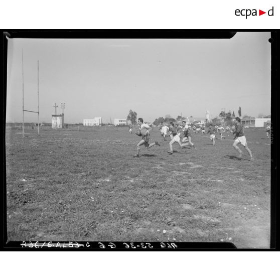 Finale interarmée d'Algérie de rugby à l'Atelier industriel de l'Air entre le 45e RTrs (régiment de Transmissions) et la BA 30 de Blida.