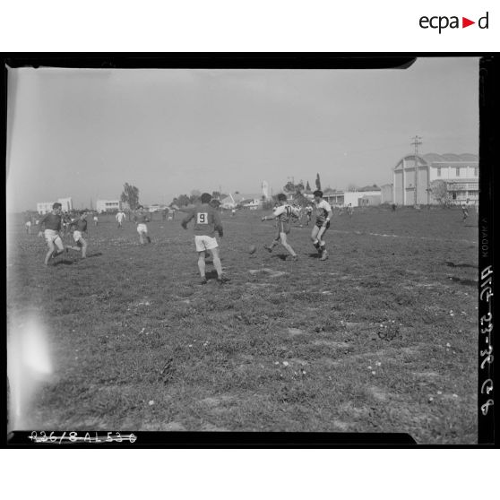 Finale interarmée d'Algérie de rugby à l'Atelier industriel de l'Air entre le 45e RTrs (régiment de Transmissions) et la BA 30 de Blida.