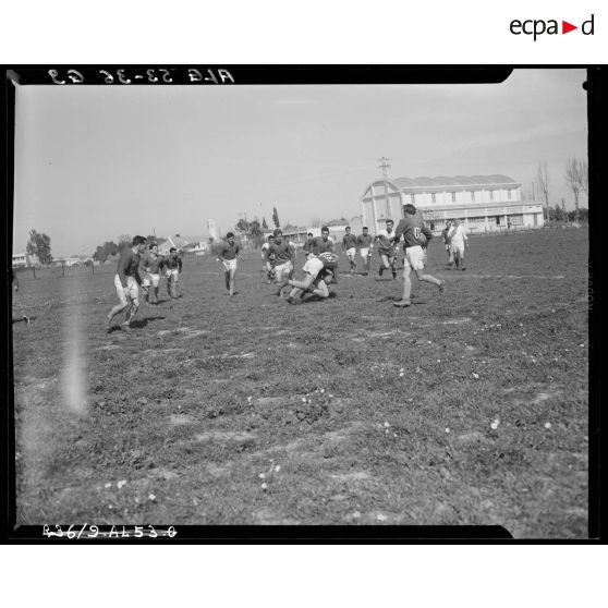 Finale interarmée d'Algérie de rugby à l'Atelier industriel de l'Air entre le 45e RTrs (régiment de Transmissions) et la BA 30 de Blida.