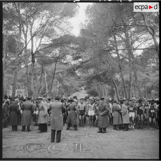 Départ en masse des sportifs au travers de la forêt de Sidi Ferruch.