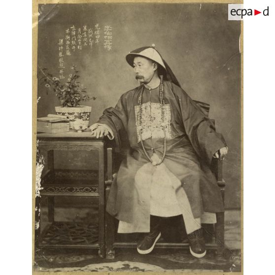 Chine, Tien-Tsin, 1878. Portrait du vice-roi Li Hung Shang (1823-1901).<br>