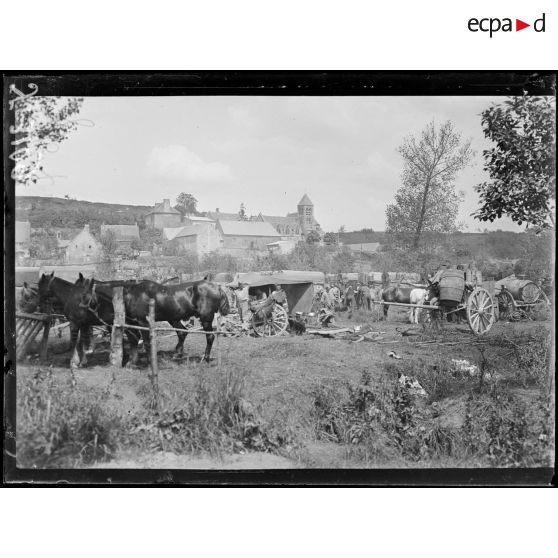 Retheuil (Aisne). Un cantonnement, le parc des voitures . [légende d’origine]