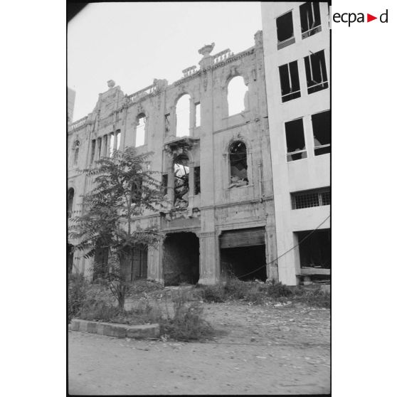 Résidence de Beyrouth-Ouest touchée par les bombardements israéliens.