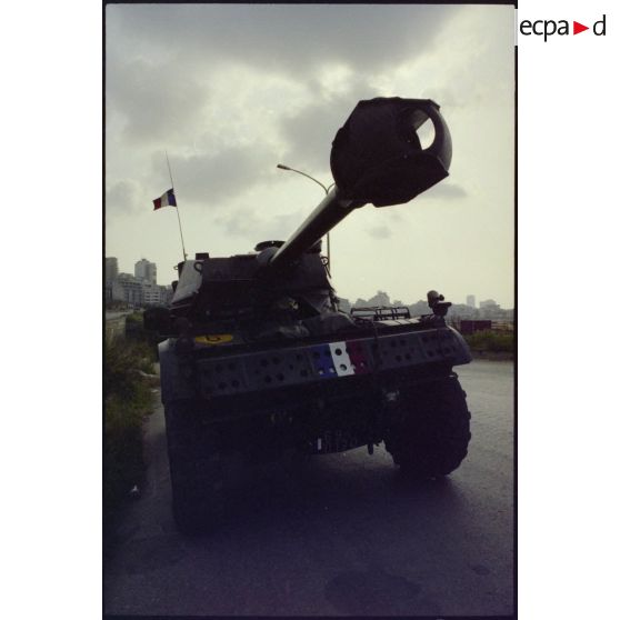 AML-90 du RICM en patrouille, Beyrouth.